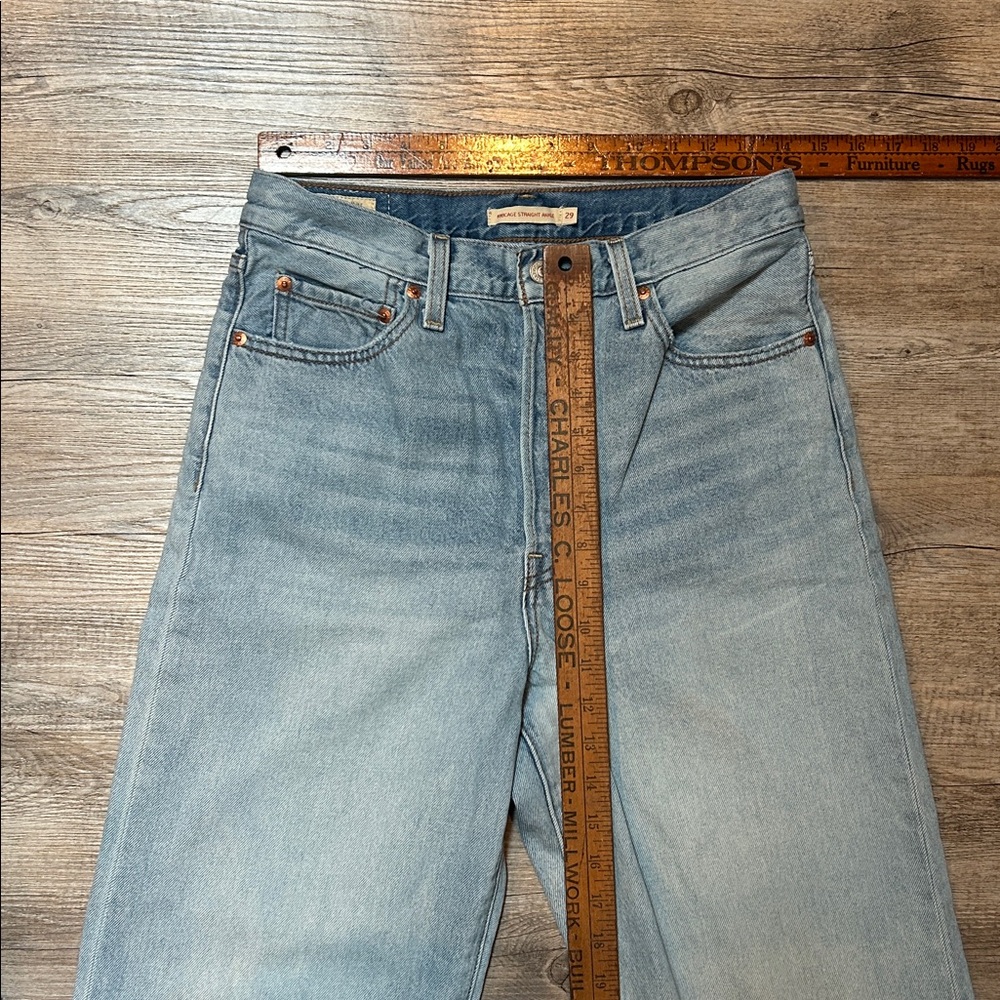 Levi's Ribcage Straight Ankle Jeans 29 High Rise Vintage Wash Denim - Picture 3 of 8